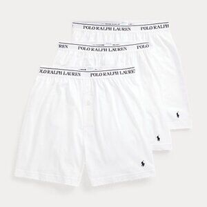 Polo Ralph Lauren PRL Three Pack Classic Fit Cotton Knit Boxers White 3